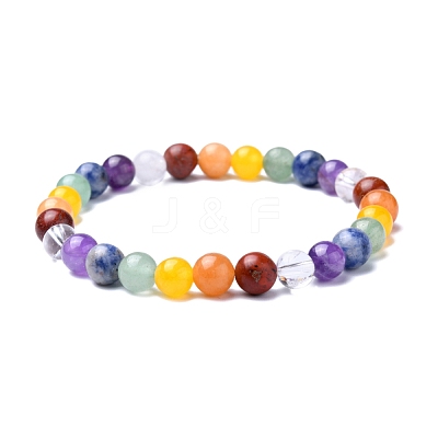 Mixed Gemstone Stretch Bracelets BJEW-Q667-04-1