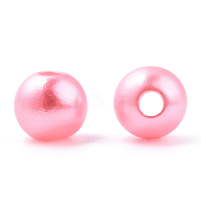 Spray Painted ABS Plastic Imitation Pearl Beads OACR-T015-05A-16-1