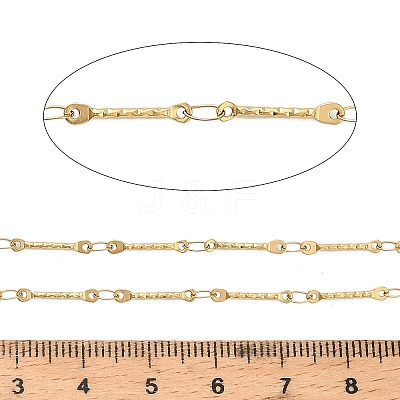 304 Stainless Steel Textured Bar Link Chains CHS-H116-01A-G-1
