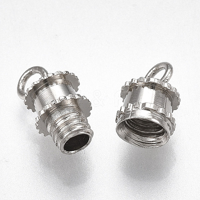 Brass Screw Clasps with Rings KK-T007-28P-NF-1