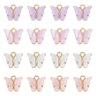 20Pcs 4 Colors Acrylic Charms MACR-TA0002-55B-1