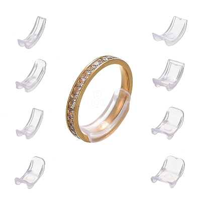8Pcs 8 Sizes Plastic Invisible Ring Size Adjuster X-TOOL-H005-01-1