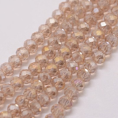 Electroplate Glass Bead Strands X-GLAA-K016-2x3mm-03FR-1