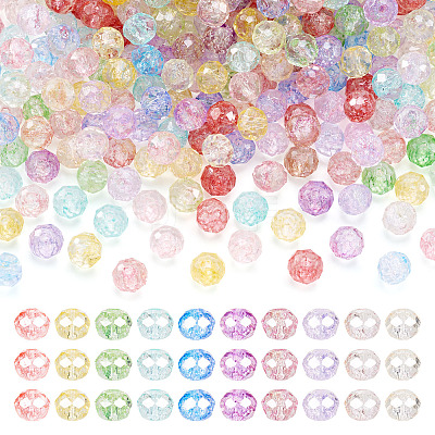 400Pcs 10 Colors Transparent Glass Beads Strands GLAA-TA0002-88-1