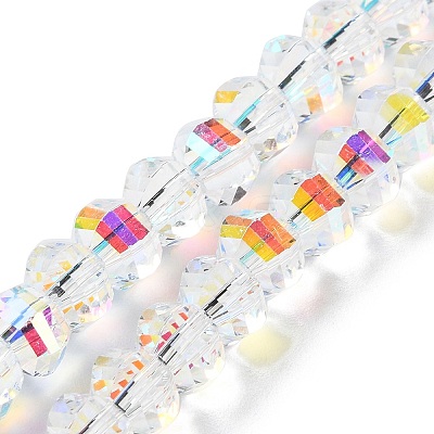 Transparent Electroplate Glass Beads Strands GLAA-Q099-C01-13-1-1