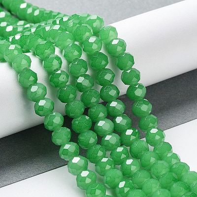 Baking Paint Imitation Jade Glass Bead Strands DGLA-A034-J8MM-A10-1