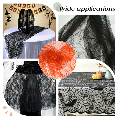 Polyester Spider Web Lace Fabric DIY-WH20049-44D-1
