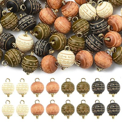 20Pcs Wood Pendants PALLOY-YW00200-01-1