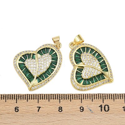 Brass Micro Pave Cubic Zirconia Pendants KK-D005-11G-1