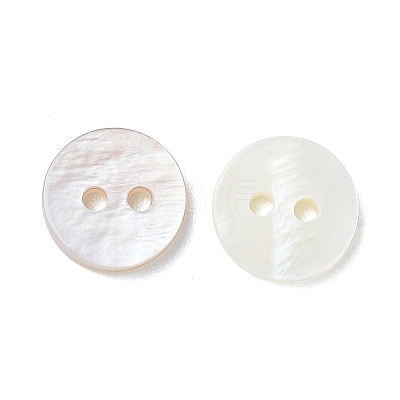 2-Hole Shell Flat Round Buttons X-BUTT-P012-11-1