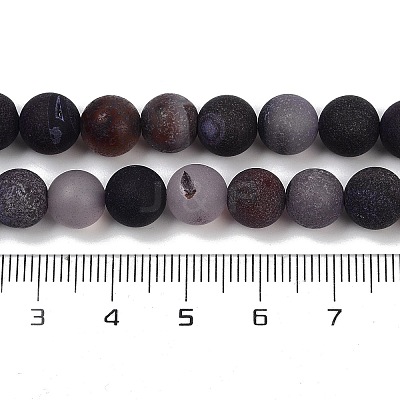 Natural Druzy Agate Beads Strands G-NH0024-A05-8mm-1