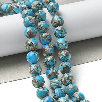 Dyed Synthetic Imperial Jasper Beads Strands G-C168-02B-1