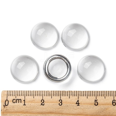 Transparent Half Round Glass Cabochons X-GGLA-R027-16mm-1
