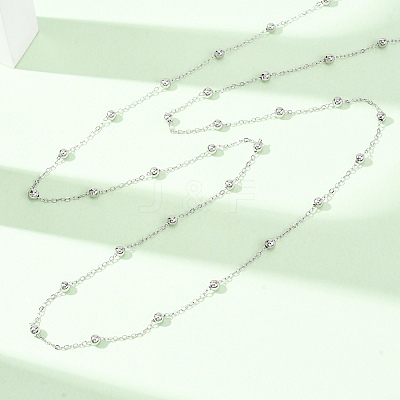 304 Stainless Steel Ball Link Chain/Satellite Chain Necklaces SA-CBA4160-20P-1