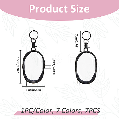 7Pcs 7 Colors Oval Transparent PVC Packaging Bags DIY-FH0007-66-1
