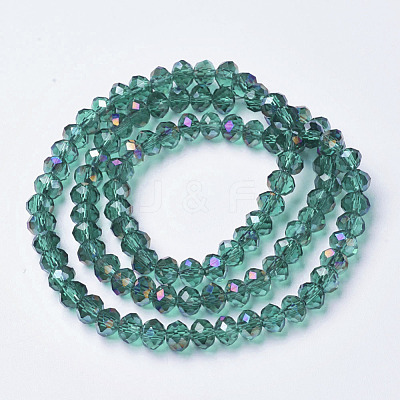 Electroplate Transparent Glass Beads Strands EGLA-A034-T4mm-F07-1