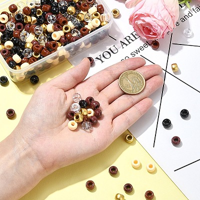 480Pcs 6 Colors Opaque & Transparent Plastic Beads KY-YW0001-75A-1