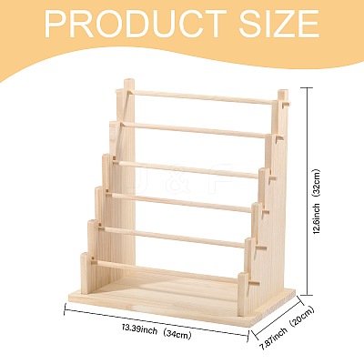 6-Tier Wooden Jewelry Bracelet Organizer Display Riser Stands ODIS-WH0086-162B-1