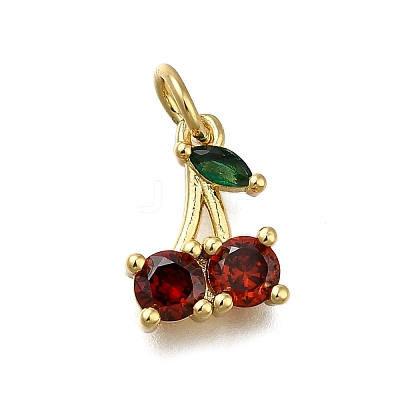 Brass Micro Pave Clear Cubic Zirconia Pendants ZIRC-I070-082G-1