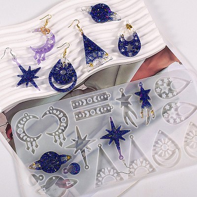 DIY Astronomical Pendant Silicone Molds DIY-F134-07-1