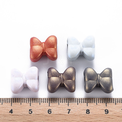 Spray Painted Acrylic European Beads MACR-S373-44J-1