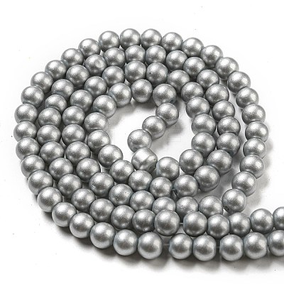 Spray Painted Glass Round Bead Strands X-DGLA-Q015-8mm-17-1