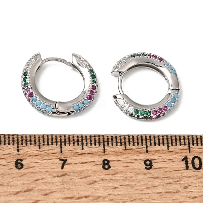 Brass Micro Pave Cubic Zirconia Hoop Earrings KK-CBA8324-24P-03-1
