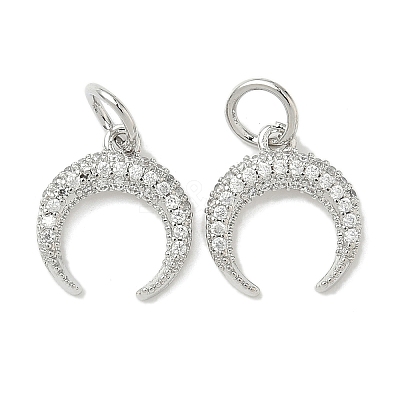 Brass Micro Pave Cubic Zirconia Pendants KK-D386-15P-01-1
