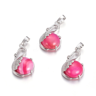 Natural Agate Pendants G-L512-N15-1