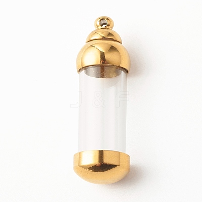 304 Stainless Steel Glass Bottle Pendants STAS-O160-03G-1