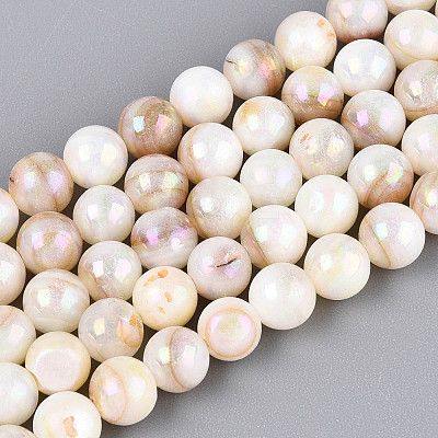 AB Color Natural Freshwater Shell Beads Strands BSHE-T014-40A-1