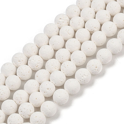 Synthetic Lava Rock Beads Strands G-S397-D02-8mm-1