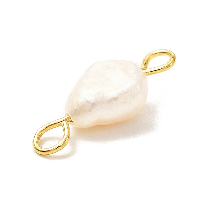 Natural Cultured Freshwater Pearl Beads Links Connectors X1-PALLOY-JF00943-02-1