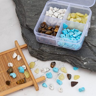 60G 4 Style Natural & Synthetic Mixed Gemstone Beads G-FS0002-18B-1