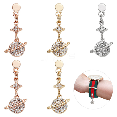 6Pcs 3 Colors Alloy Star and Planet Watch Band Studs MOBA-PH0001-13-1