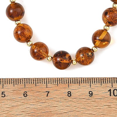 Natural Amber Beaded Necklaces NJEW-JN06656-1