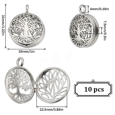 10Pcs Hollow Brass Cage Pendants KK-SC0004-39-1