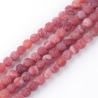 Natural Fire Crackle Agate Bead Strands G-S216-6mm-05-1