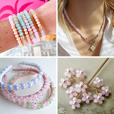 10 Strands 10 Colors Transparent Glass Beads Strands EGLA-TA0013-36-1