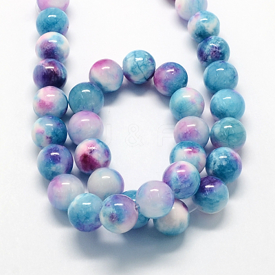 Natural Dyed Persian Jade Gemstone Bead Strands G-R271-8mm-XP19-1