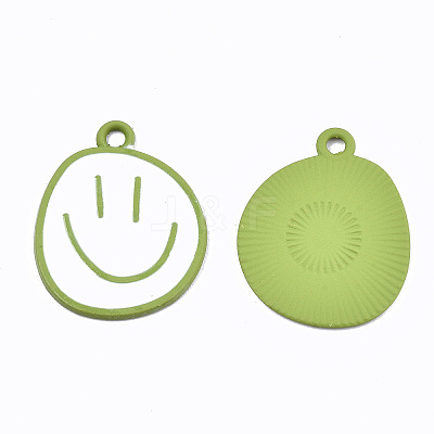 Spray Painted Alloy Pendants X-ENAM-S127-026B-RS-1