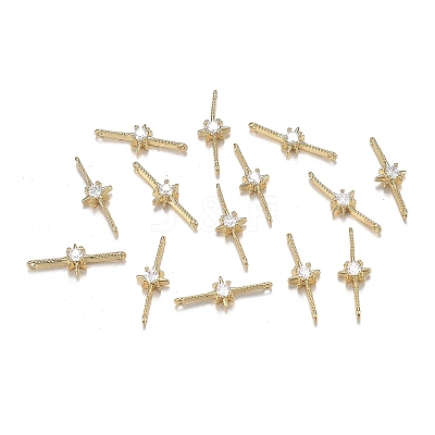 Brass Micro Clear Cubic Zirconia Links LS-ZIRC-F120-096G-1