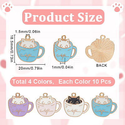 40Pcs 4 Colors  Alloy Enamel Pendants ENAM-SC0005-92-1