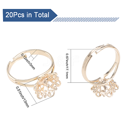 20Pcs Adjustable Brass Finger Ring Findings DIY-CA0005-62-1