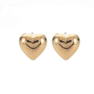 Heart Stud Earrings for Women EJEW-S213-02B-01G-RS-1