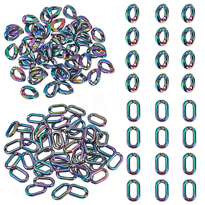 100Pcs 2 Style Acrylic Linking Rings OACR-PH0001-68-1