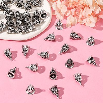 Brass Bell Pendants KK-I257-AS-1