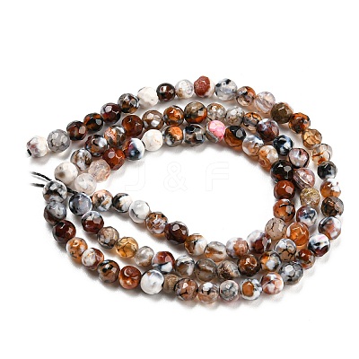Dyed Natural Fire Crackle Agate Beads Strands G-G007-01G-1
