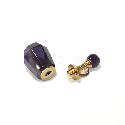 Faceted Natural Amethyst Pendants G-H252-A03-1