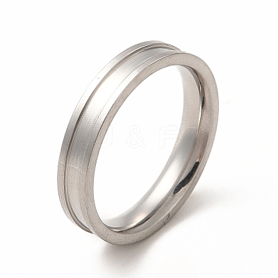 Non-Tarnish 201 Stainless Steel Grooved Finger Ring Settings STAS-P323-11P-1